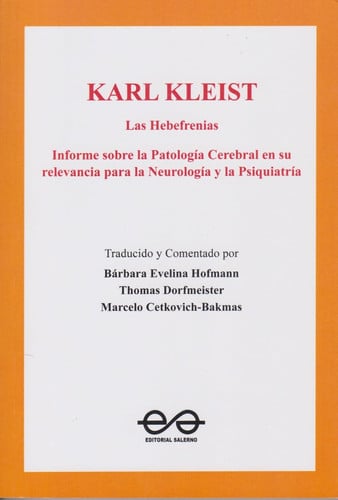 LAS HEBEFRENIAS, de KARL KLEIST | portada del libro