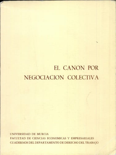 CANON POR NEGOCIACION COLECTIVA,EL | portada del libro