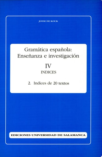 Índices de 20 textos, de De Kock | portada del libro
