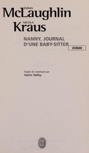 ANNY, JOURNAL D UNE BABY SITT, de Emma McLaughlin | portada del libro