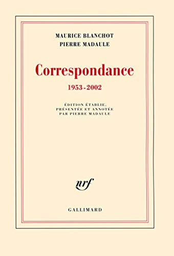 CORRESPONDANCE 1953-2002, de Maurice Blanchot | portada del libro