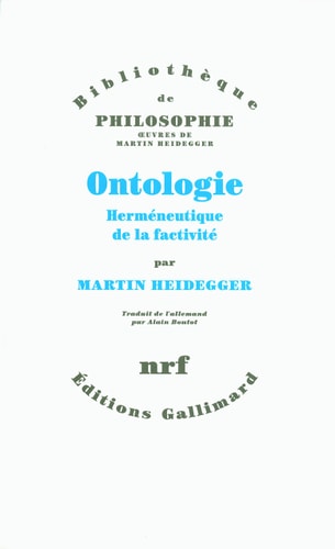 ONTOLOGIE, de Martin Heidegger | portada del libro