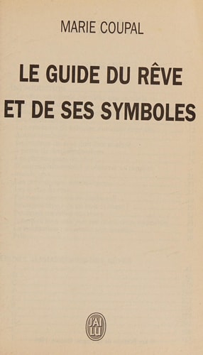 UIDE DU REVE ET DE SES SYMBOL, de Marie Coupal | portada del libro