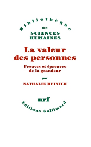 LA VALEUR DES PERSONNES, de Nathalie Heinich | portada del libro