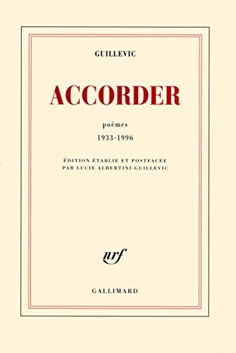 ACCORDER, de Eugène Guillevic | portada del libro