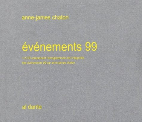 EVENEMENT 99, de Anne-James Chaton | portada del libro