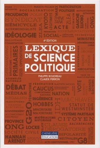 LEXIQUE DE SCIENCE POLITIQUE, de Philippe Boudreau | portada del libro
