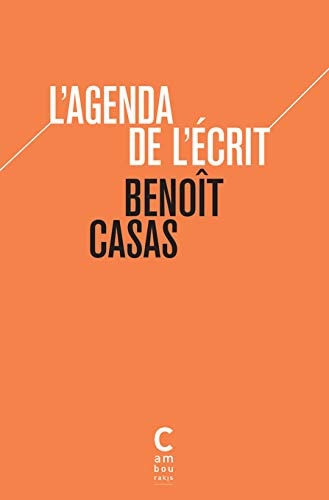 AGENDA DE L'ECRIT, de Benoît Casas | portada del libro