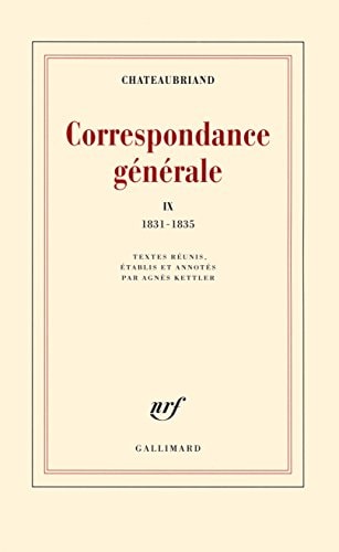 CORRESPONDANCE GENERALE T9, de Chateaubriand | portada del libro