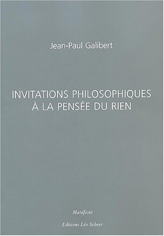 NVITATIONS PHILO PENSEE, de Jean-Paul Galibert | portada del libro