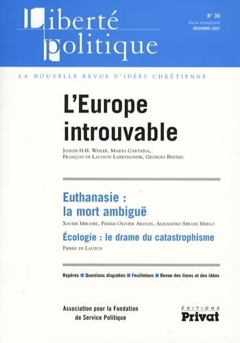 LIBERTE POLITIQUE N39 12-2007, de Pierre de Lauzun | portada del libro