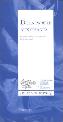 DE LA PAROLE AUX CHANTS, de Collectif | portada del libro