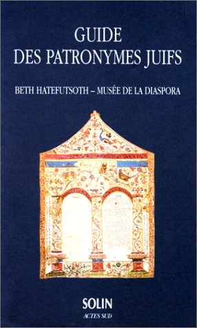 GUIDE DES PATRONYMES JUIFS, de Collectif | portada del libro