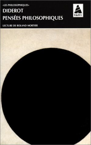 PENSEES PHILOSOPHIQUES, de Denis Diderot | portada del libro