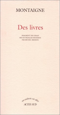 DES LIVRES, de Michel de Montaigne | portada del libro