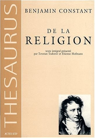 DE LA RELIGION, de Constant | portada del libro