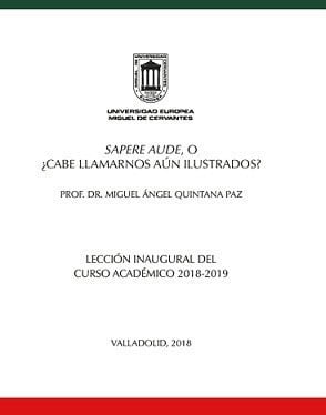 SAPERE AUDE O CABE LLAMARNOS AUN ILUSTRADOS, de QUINTANA PAZ | portada del libro