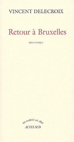 RETOUR A BRUXELLES, de Vincent Delecroix | portada del libro