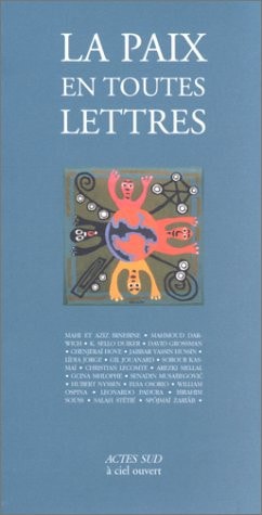 LA PAIX EN TOUTES LETTRES, de Mahi Binebine | portada del libro