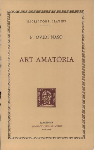 Art amatòria, de Ovidi | portada del libro