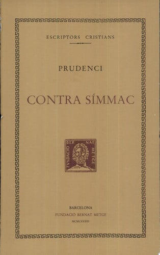 Contra Símmac, de Prudenci | portada del libro