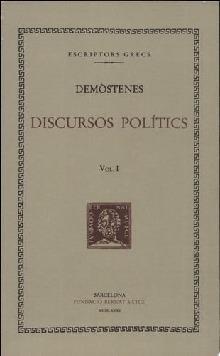 Discursos polítics, vol. I: Contra Androció. Contra Lèptines, de Demòstenes | portada del libro
