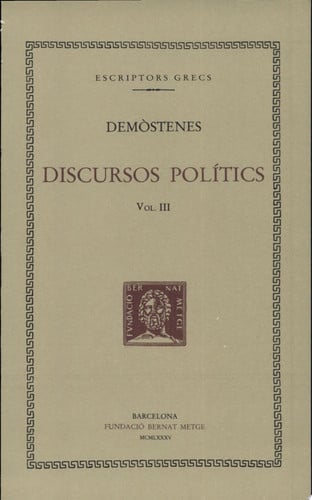 Discursos polítics, vol. III: Contra Mídias, de Demòstenes | portada del libro