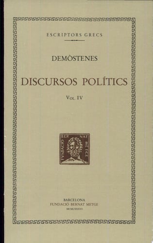 Discursos polítics, vol. IV: Contra Aristòcrates, de Demòstenes | portada del libro
