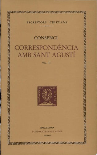 Correspondència amb sant Agustí, vol. II, de Consenci | portada del libro