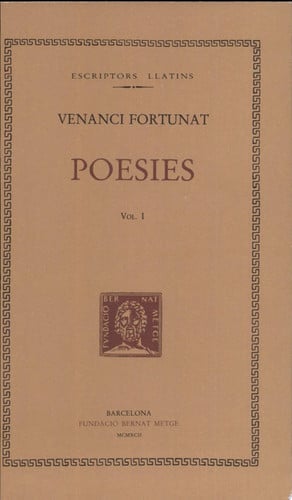 Poesies, vol. I, de Venanci Fortunat | portada del libro