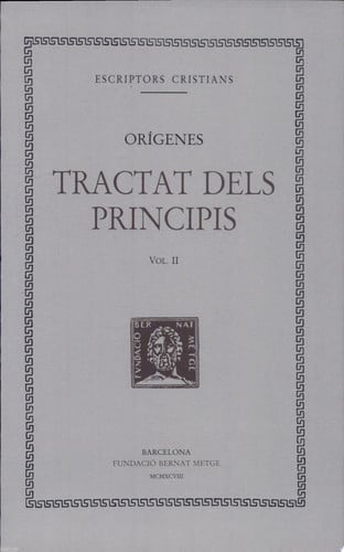 Tractat dels Principis, vol. II, de Orígenes | portada del libro