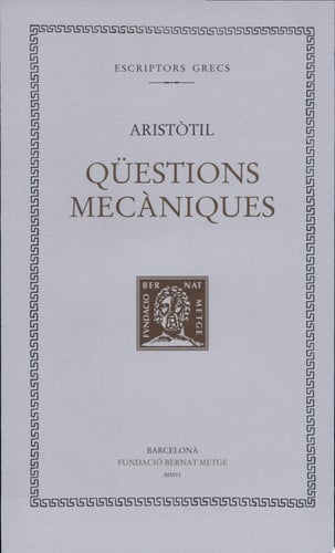 Qüestions mecàniques, de Aristòtil | portada del libro