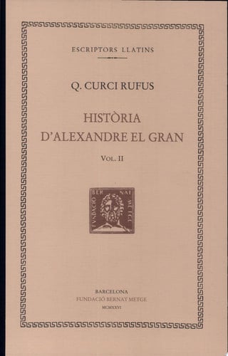 Història d'Alexandre el Gran, vol. II: llibres V-VII, de Quint Curci | portada del libro