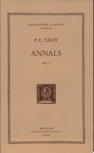 Annals, vol. I: llibres I-II, de Tàcit | portada del libro