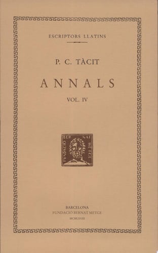 Annals, vol. IV: llibres XII-XIII, de Tàcit | portada del libro