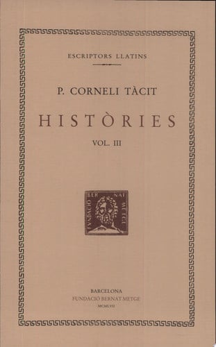 Històries, vol. III: llibre III, de Tàcit | portada del libro