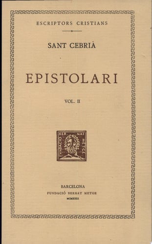 Epistolari, vol. II, de CebriÃ | portada del libro