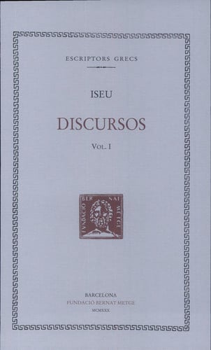 DISCURSOS VOL I SOBRE L'HERENCIA DE CLEONIM. SOBRE L'HERE, de ISEU | portada del libro