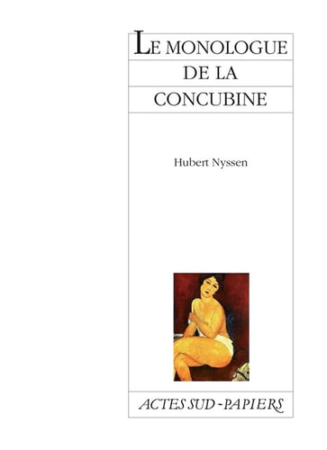 LE MONOLOGUE DE LA CONCUBINE, de Hubert Nyssen | portada del libro