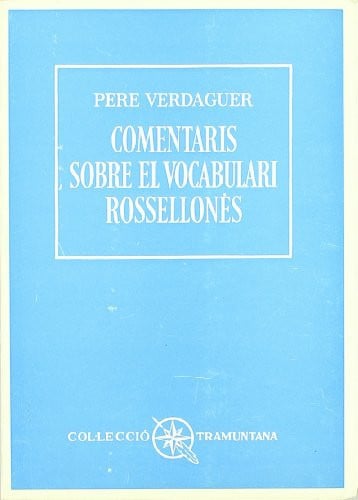 Comentaris sobre el vocabulari rossellonés | portada del libro