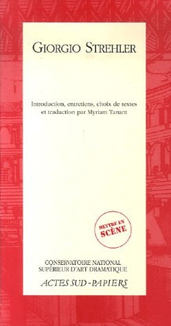 GIORGIO STREHLER, de Giorgio Strehler | portada del libro