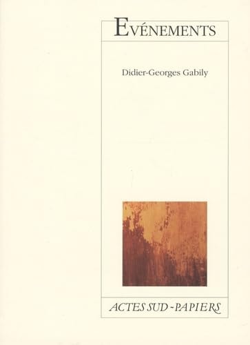 EVENEMENTS, de Didier-Georges Gabily | portada del libro