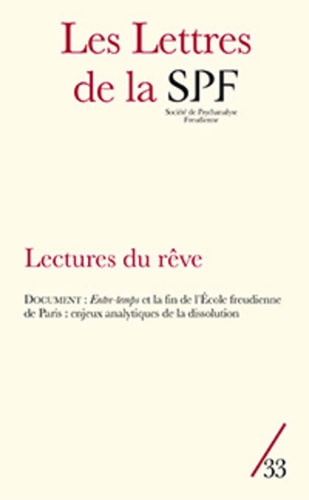 LES LETTRES DE LA SPF N33 LECTURES DU REVE, de Collectif | portada del libro