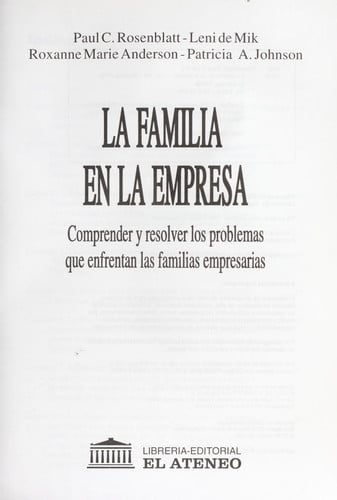 FAMILIA EN LA EMPRESA,LA, de ROSENBLATT#JOHNSON#MIK#ANDERSON | portada del libro