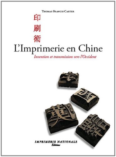 LIMPRIMERIE EN CHINE, de Thomas Francis Carter | portada del libro