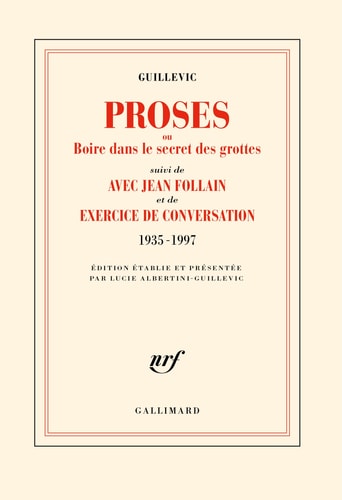 PROSES OU BOIRE DANS LE SECRET DES GROTTES SUIVI DE AVEC JEA, de Eugène Guillevic | portada del libro