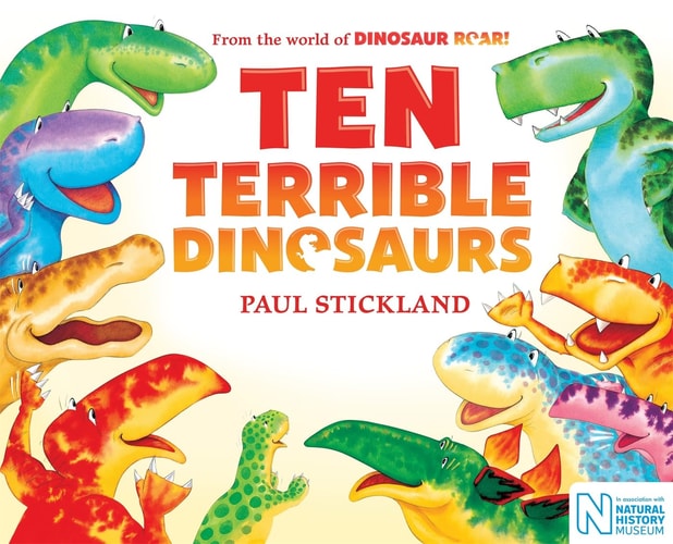 TEN TERRIBLE DINOSAURS, de Paul Stickland | portada del libro