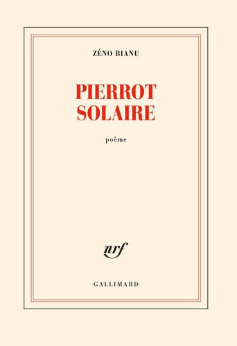 PIERROT SOLAIRE, de Zéno Bianu | portada del libro