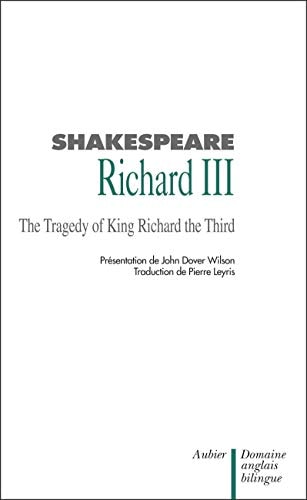 RICHARD III, BILINGUE ANGLAIS-FRANCAIS, de William Shakespeare | portada del libro