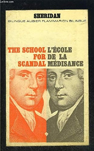L'ECOLE DE LA MEDISANCE THE SCHOOL FOR SCANDAL, de Richard Brinsley Sheridan | portada del libro